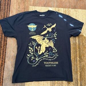 Dreamworks Dragons TOOTHLESS Black Graphic Tee